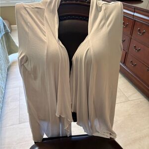Draped Open-Front White Women's Blazer